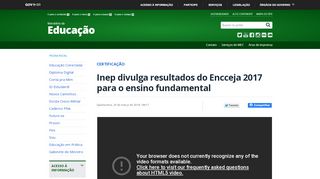 
                            13. Inep divulga resultados do Encceja 2017 para o ensino fundamental ...