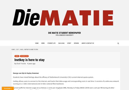 
                            9. Inetkey is here to stay | Die Matie