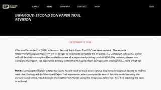 
                            1. inFamous: Second Son Paper Trail Revision - Sucker Punch ...