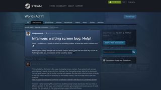 
                            5. Infamous waiting screen bug. Help! :: Worlds Adrift General Discussions