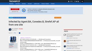 
                            8. Infected by Agent.BA, Conedex.B, Sirefef.AP all from one site | Page 2 ...