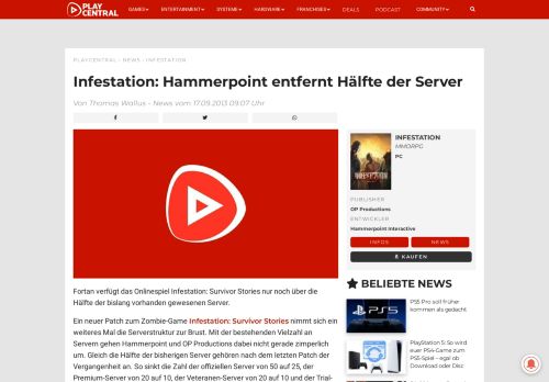 
                            4. Infestation - Hammerpoint entfernt Hälfte der Server - PlayNation