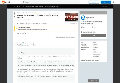
                            6. Infestation: The New Z: Lifetime Premium Account Reward : playnewz ...