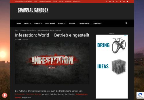 
                            2. Infestation: World - Betrieb eingestellt - Survival-Sandbox.de