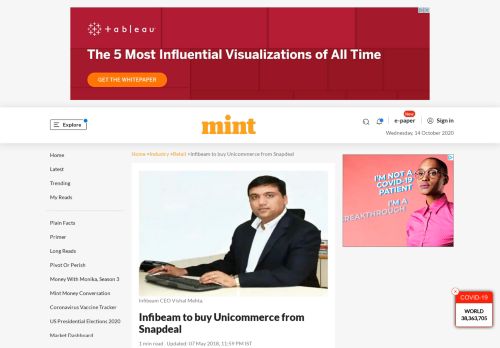 
                            8. Infibeam to buy Unicommerce from Snapdeal - Livemint