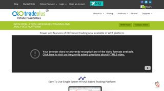 
                            10. INFINI Web - Single Screen HTML 5 Based Online Trading Platform