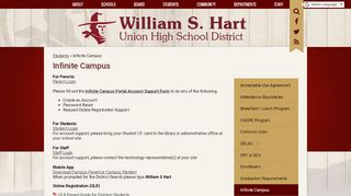 
                            8. Infinite Campus - William S. Hart Union High School District