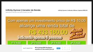 
                            2. Infinity Dynner | Gerador de Renda – Apenas R$10,00 não perca essa ...