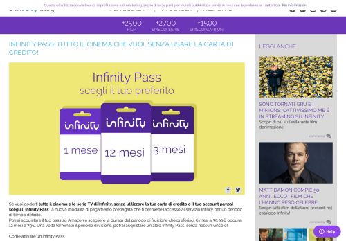 
                            7. Infinity Pass: tutto il cinema che vuoi, senza usare la carta di credito!