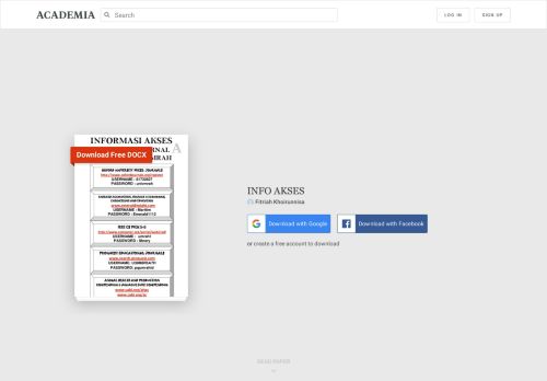 
                            2. INFO AKSES | fitriah khoirunnisa - Academia.edu