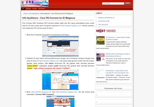 
                            12. Info AyoDance : Cara FB-Connect ke ID Megaxus