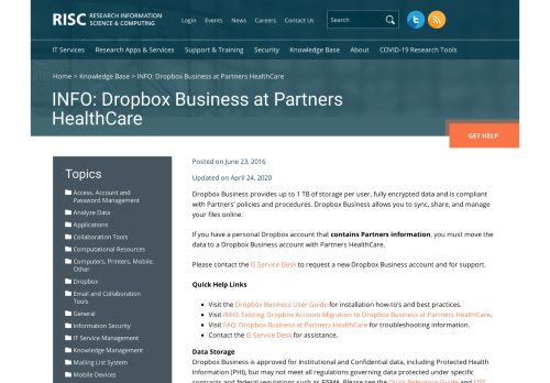 
                            11. INFO: Dropbox Business at Partners HealthCare | Research ...