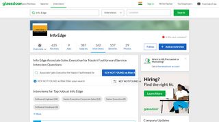 
                            12. Info Edge Associate Sales Executive for Naukri Fastforward ...