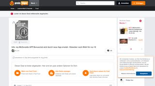 
                            5. Info: my McDonalds APP Bonusclub wird durch neue App ersetzt ...