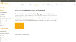 
                            2. Info: Neuer Email-Server für Studierende - Folkwang Universität der ...