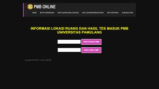 
                            2. info ruang/hasil seleksi - PMB Online - Universitas Pamulang