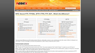 
                            10. INFO: Secure FTP, FTP/SSL, SFTP, FTPS, FTP, SCP... What's ... - Rebex