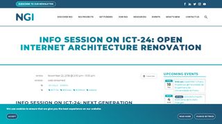 
                            8. INFO SESSION ON ICT-24: Open Internet architecture renovation ...