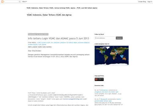 
                            12. Info terbaru Login VGMC dan AGMAC pasca 5 Juni 2013