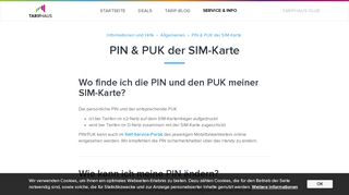 
                            8. Info zu PIN/PUK. Was tun wenn PIN/PUK vergessen? - Tarifhaus