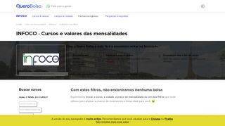 
                            8. INFOCO - Cursos e Valores das Mensalidades | Quero Bolsa