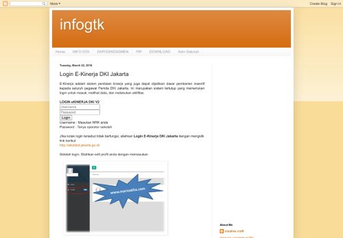 
                            5. infogtk: Login E-Kinerja DKI Jakarta