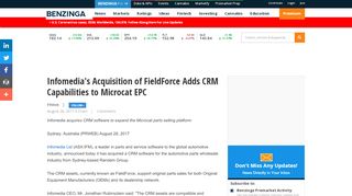 
                            12. Infomedia's Acquisition of FieldForce Adds CRM Capabilities to ...