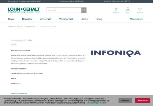 
                            9. Infoniqa Payroll GmbH | Zukunft Personal | LOHN+GEHALT ...