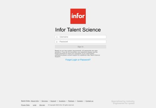 
                            4. Infor Talent Science - Login
