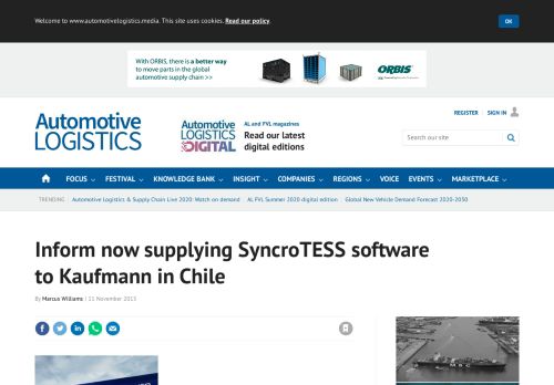 
                            6. Inform now supplying SyncroTESS software to Kaufmann in Chile ...