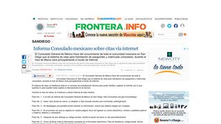 
                            8. Informa Consulado mexicano sobre citas vía internet - Frontera.info
