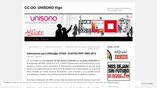 
                            4. Información para Afiliad@s CCOO: CUOTAS IRPF AÑO 2012 | CC.OO ...