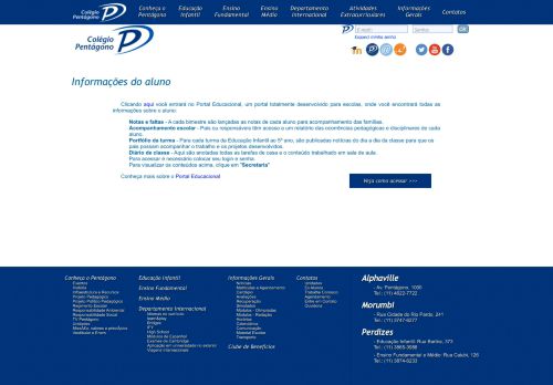 
                            7. Informações do aluno - Colégio Pentágono