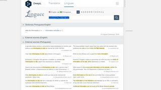 
                            5. informações no site - English translation – Linguee