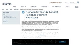 
                            3. Informa.com - New App for World's Longest Published Business ...