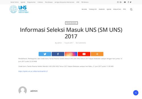 
                            4. Informasi Seleksi Masuk UNS (SM UNS) 2017 - Universitas Sebelas ...