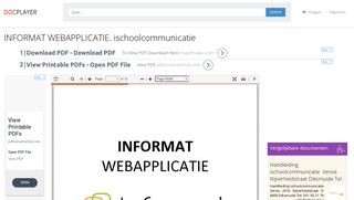 
                            11. INFORMAT WEBAPPLICATIE. ischoolcommunicatie - PDF