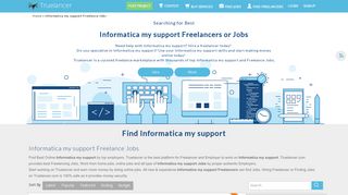 
                            12. Informatica my support Freelancers or Jobs Online - Truelancer