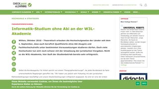 
                            11. Informatik-Studium ohne Abi an der W3L-Akademie | CHECK.point ...