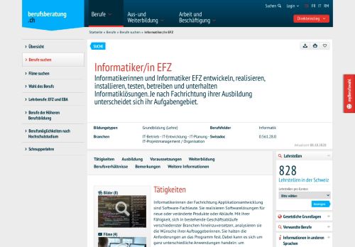 
                            10. Informatiker/in EFZ - berufsberatung.ch