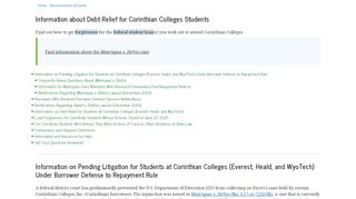 
                            8. Information About Debt Relief for Corinthian Colleges Students ...