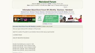 
                            7. Information About Givers Forum 40   Monthly - Business - Nigeria ...