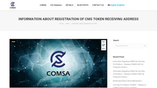 
                            10. Information about registration of CMS token receiving address | COMSA