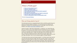 
                            4. Information about Stanford WebLogin