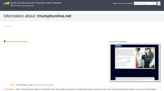 
                            4. Information about triumphonline.net: TriumphOnline | Login - Dig.do