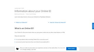 
                            12. Information about your Online ID - PlayStation