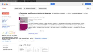 
                            12. Information and Communications Security: 4th International ...