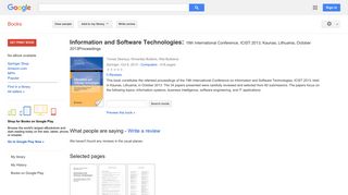 
                            10. Information and Software Technologies: 19th International ...