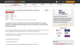 
                            9. Information Assurance Paid Summer Internship with Arqiva | graduate ...