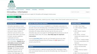 
                            13. Information - ClinicalKey - LibGuides at Medical College of Wisconsin ...